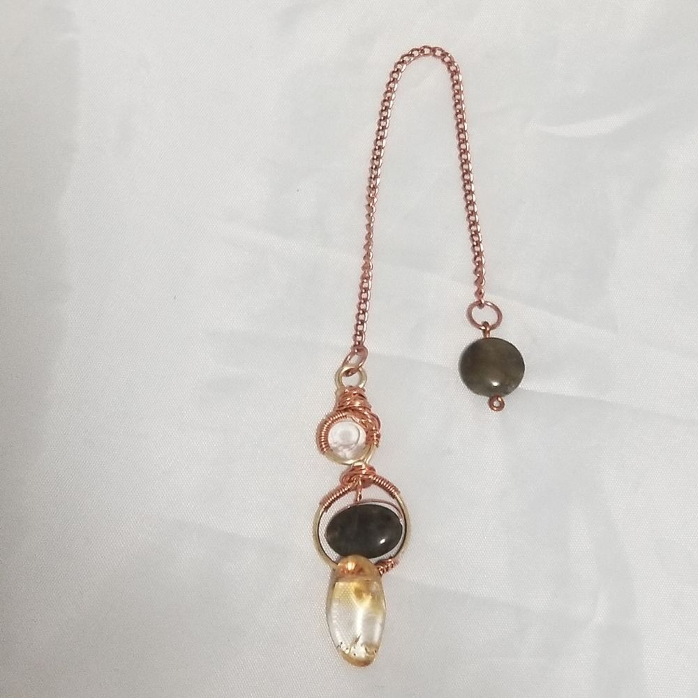 Custom Copper Wrapped Crystal Pendulum